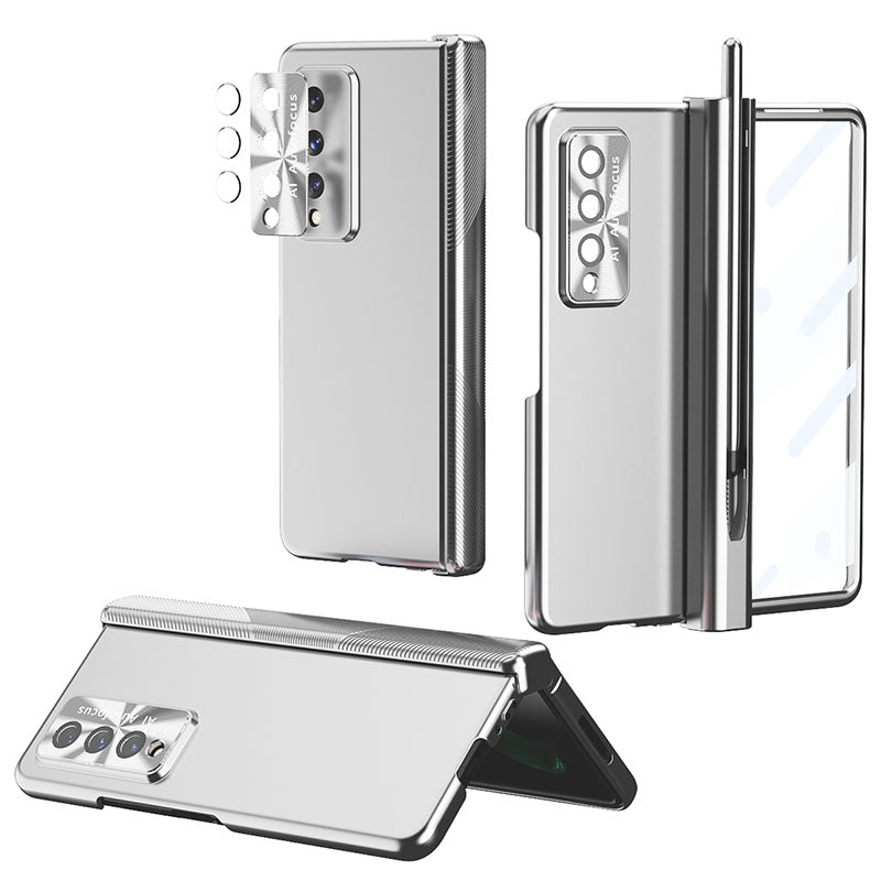 Luxury Magnetic Hinge Pen Holder Full Protection Case For Samsung Galaxy Z Fold3 Fold4 5G With Tempered Glass Film - {{ shop_name}} varyfun