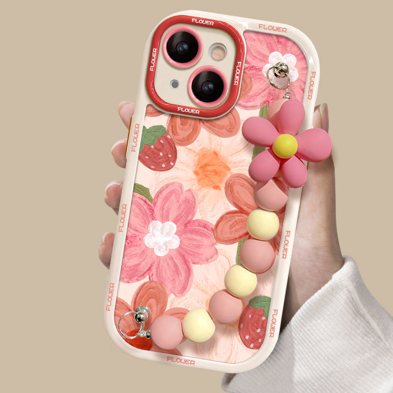 Oil Painting Strawberry Flower Bracelet iPhone Case - mycasety2023 Mycasety