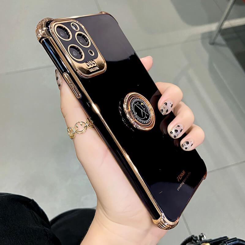 Luxury Electroplated Gold Plating Glitter Case with Ring Holder For iPhone 12Pro MAX 11 Pro XS MAX XR 7 8 Plus - {{ shop_name}} varyfun