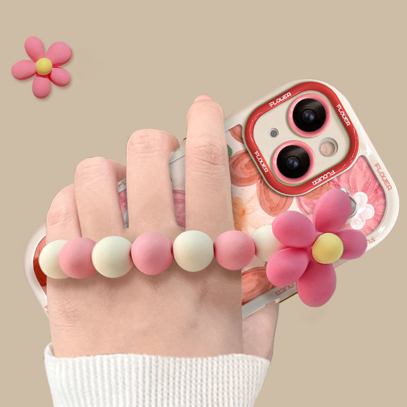 Oil Painting Strawberry Flower Bracelet iPhone Case - mycasety2023 Mycasety