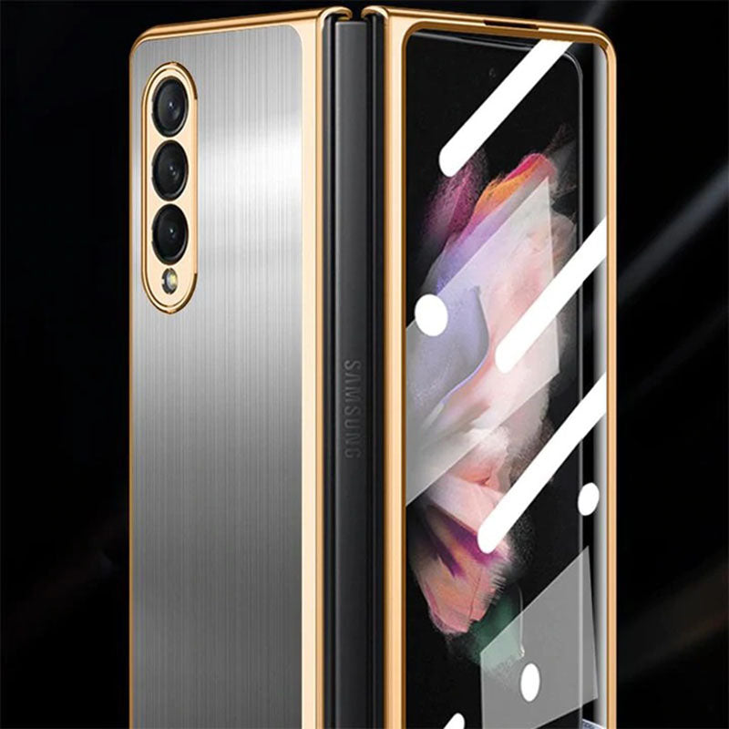 Samsung Galaxy Z Fold 3 Magnetic Brushed Metal Anti-fall Protective Cover - {{ shop_name}} Varyfun