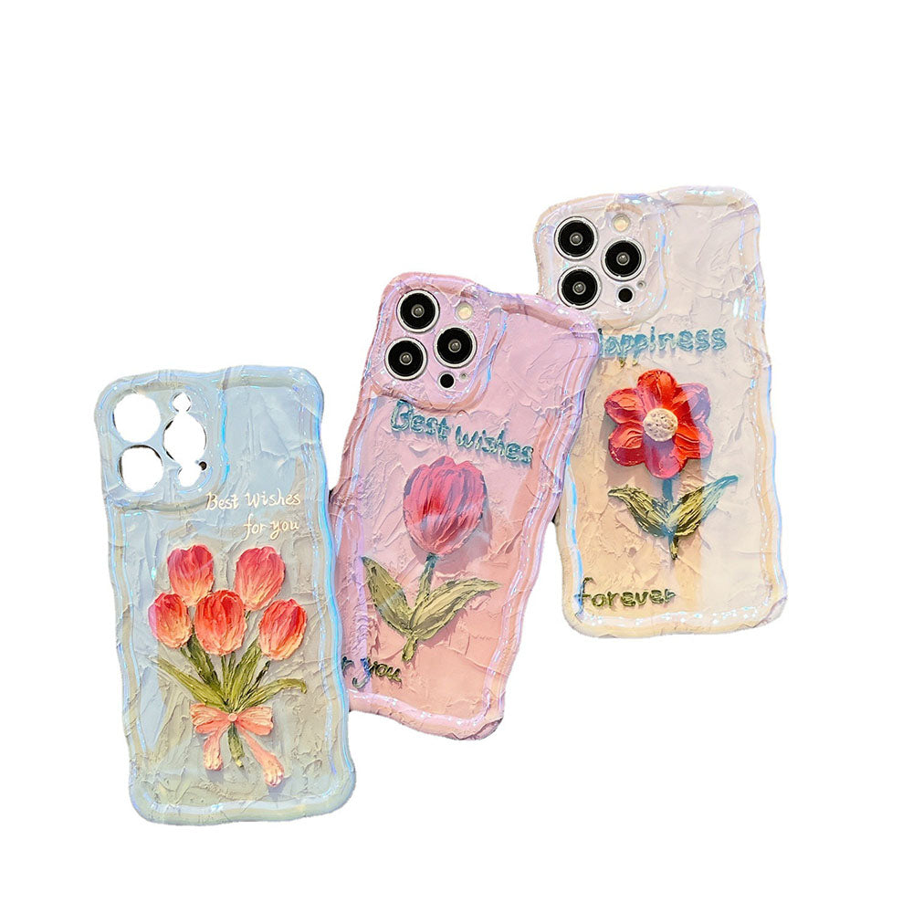 Premium Oil Painting Flower iPhone Case - {{ shop_name}} varyfun