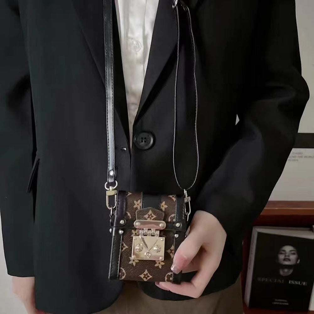 Luxury Leather Mini Phone Backpack Design For Samsung Galaxy Z Flip4 Flip3 5G - {{ shop_name}} varyfun