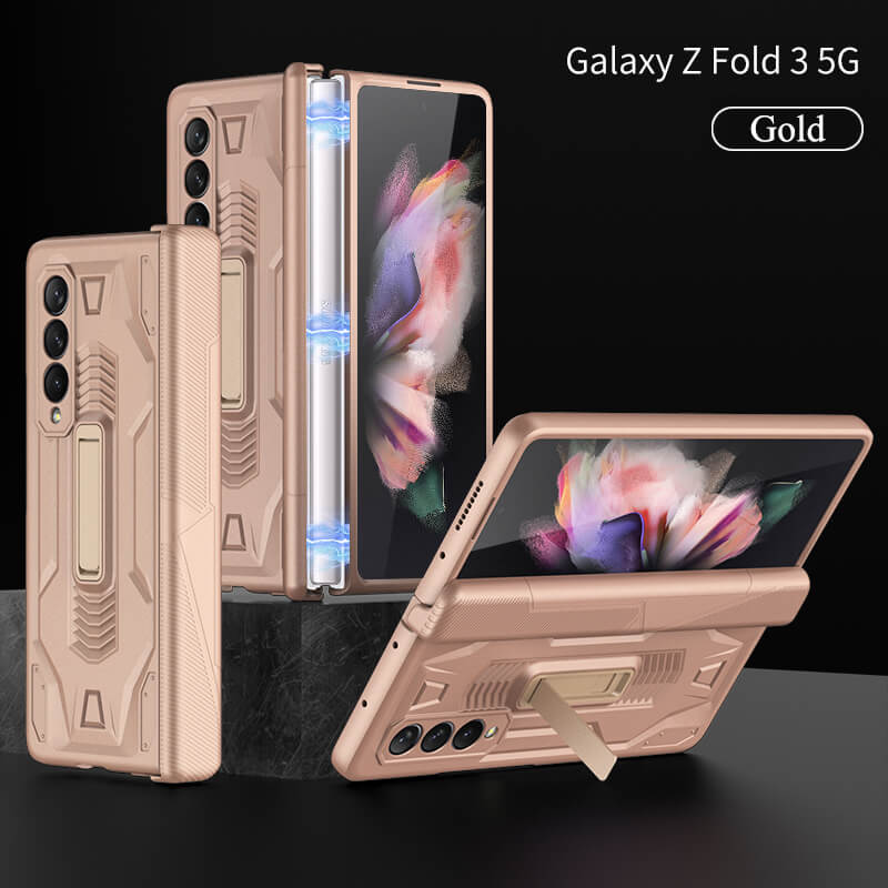 2022 Magnetic Armor All-included Hinge Holder Case For Samsung Galaxy Z Fold 3 5G - {{ shop_name}} varyfun