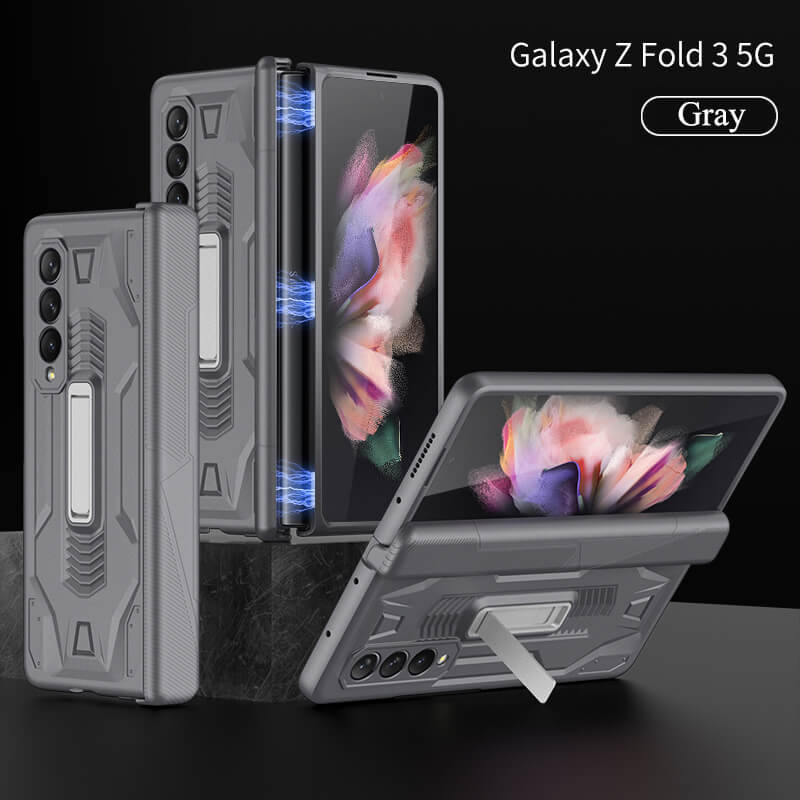 2022 Magnetic Armor All-included Hinge Holder Case For Samsung Galaxy Z Fold 3 5G - {{ shop_name}} varyfun