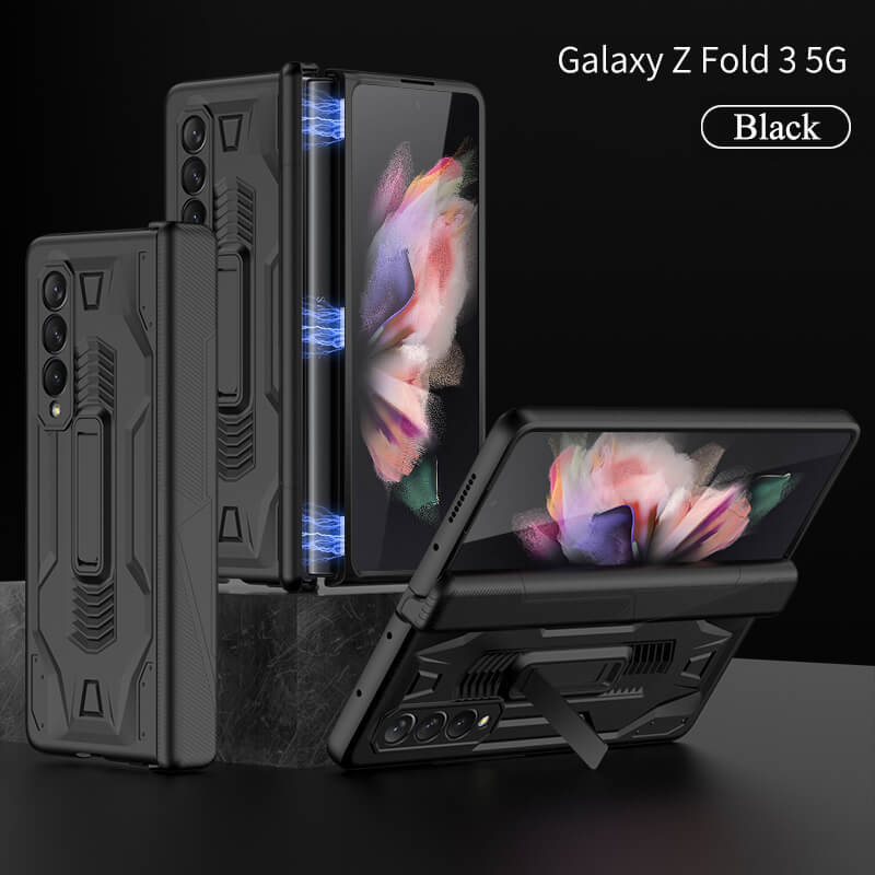 2022 Magnetic Armor All-included Hinge Holder Case For Samsung Galaxy Z Fold 3 5G - {{ shop_name}} varyfun