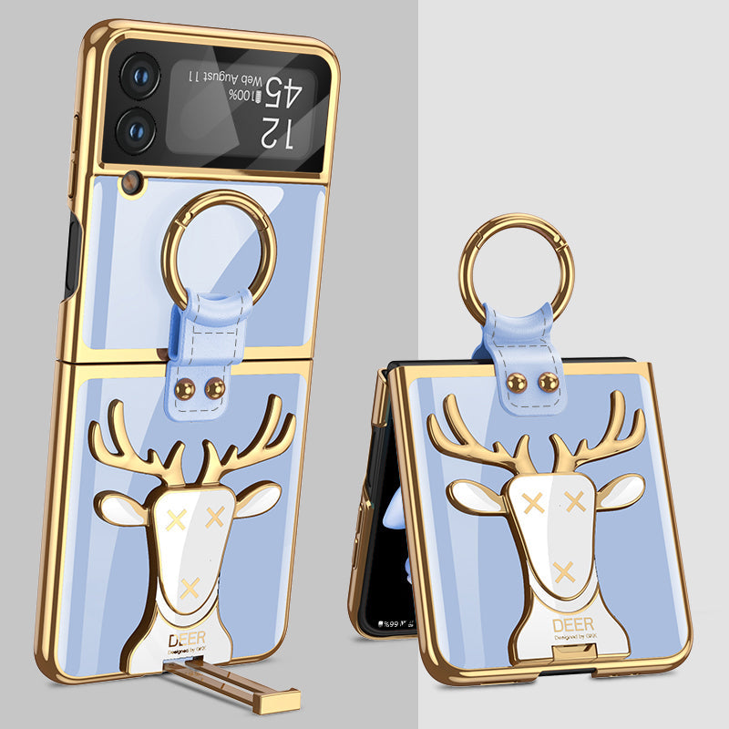 Luxury Elk Stand Samsung Galaxy Z Flip4 5G Phone Case - mycasety2023 Mycasety