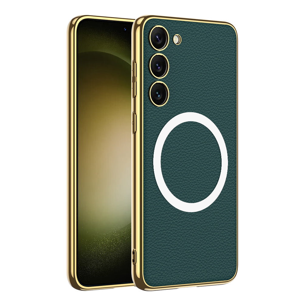 Magnetic Magsafe Leather Soft Case for Samsung Galaxy S23 Ultra Plus - mycasety2023 Mycasety