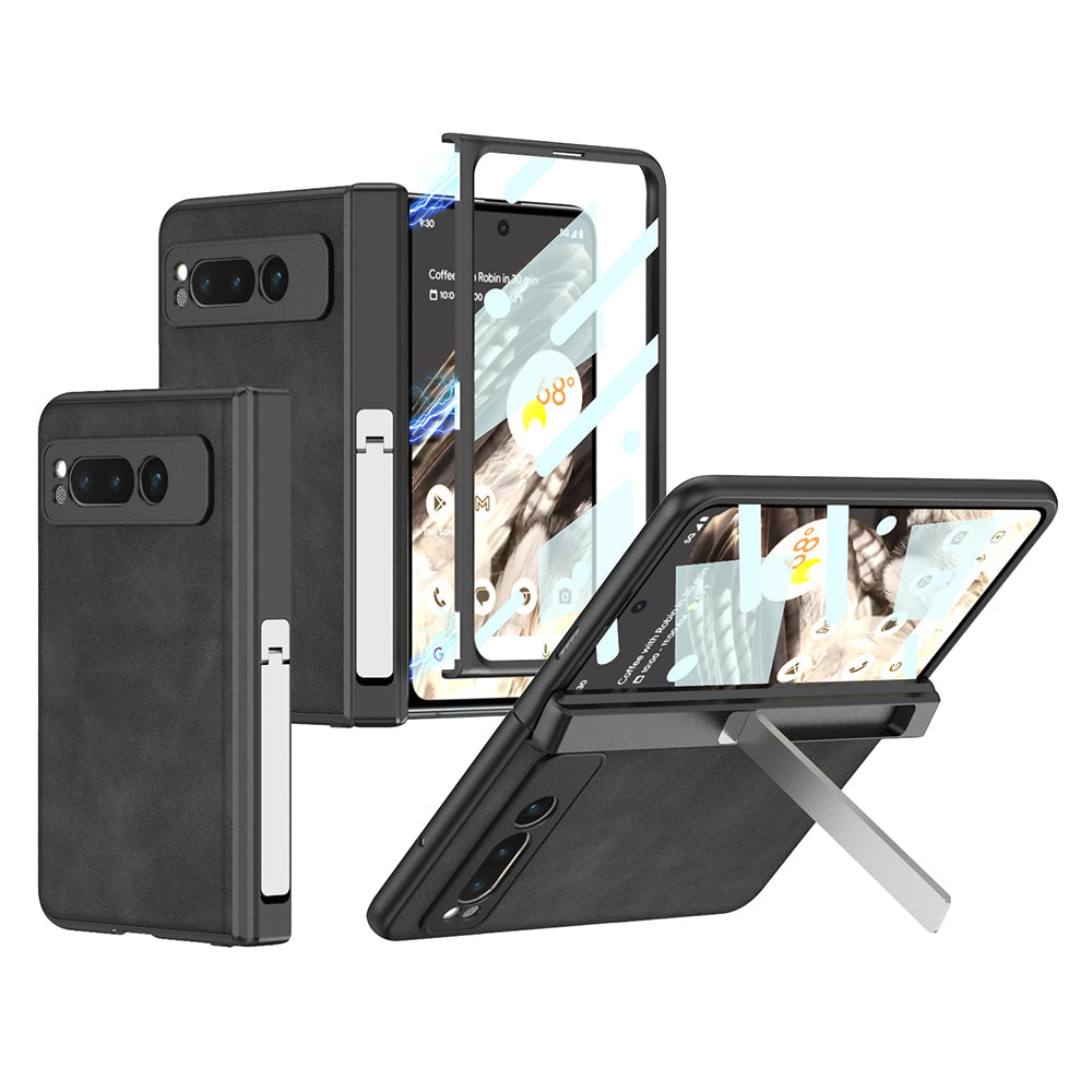 Magnetic Folding Hinge All-inclusive Leather Case With Tempered Film For Google Pixel Fold With Damped folding Bracket - {{ shop_name}} varyfun