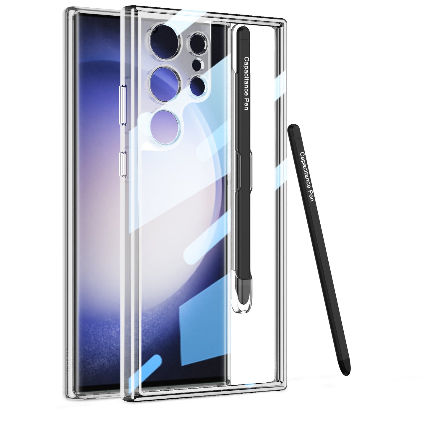 Transparent Protective Phone Case With Pen Box & Stylus For Samsung Galaxy S24 Ultra Plus