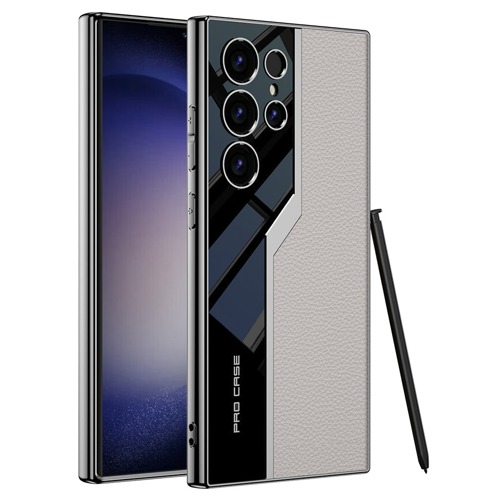 Electroplated Leather Anti-fall Protective Phone Case For Samsung Galaxy S24 S23 Ultra Plus - {{ shop_name}} varyfun