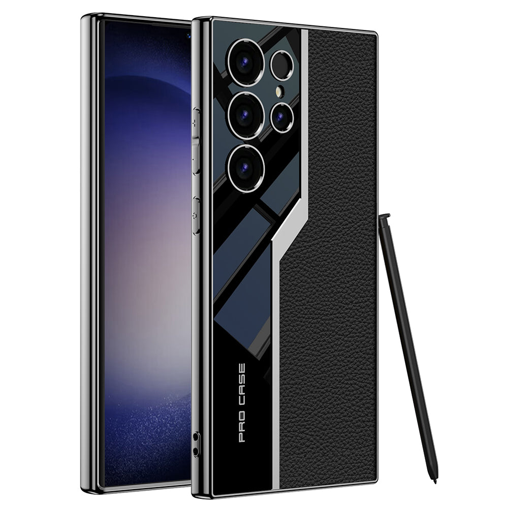 Electroplated Leather Anti-fall Protective Phone Case For Samsung Galaxy S24 S23 Ultra Plus - {{ shop_name}} varyfun