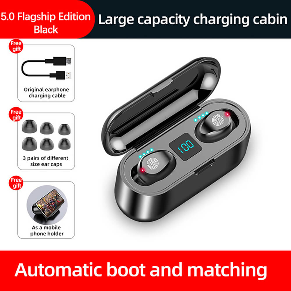 F9 Earphone LED Touch Bluetooth 5.0 Large Capacity Charging Cabin - {{ shop_name}} Dealggo.com