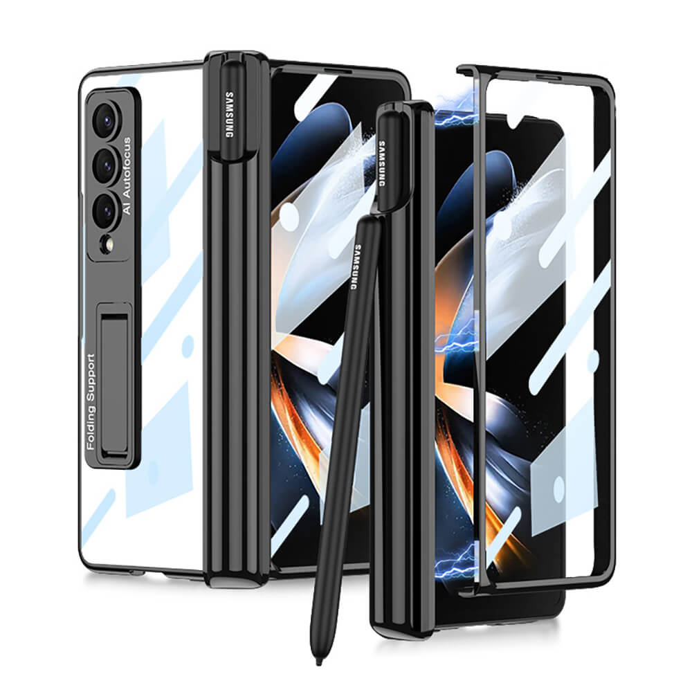 Galaxy Z Fold4 Fold3 | Magnetic Pen Holder Folding Bracket shell Privacy Film Integration Case - {{ shop_name}} Dealggo.com
