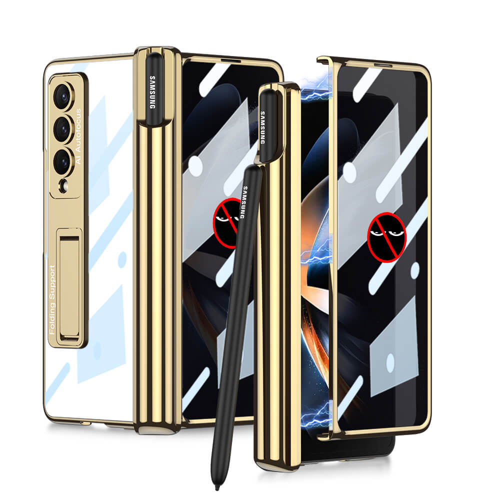 Galaxy Z Fold4 Fold3 | Magnetic Pen Holder Folding Bracket shell Privacy Film Integration Case - {{ shop_name}} Dealggo.com