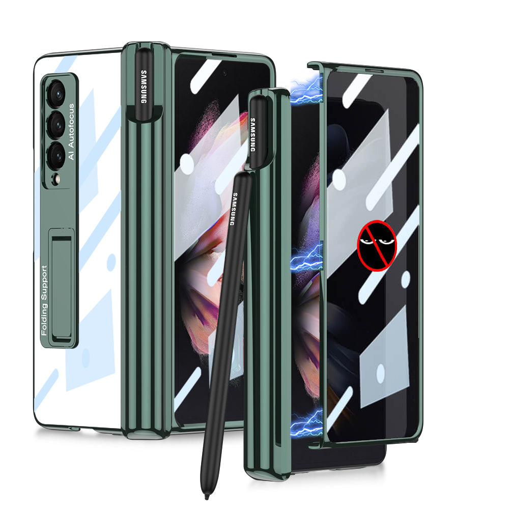 Galaxy Z Fold4 Fold3 | Magnetic Pen Holder Folding Bracket shell Privacy Film Integration Case - {{ shop_name}} Dealggo.com