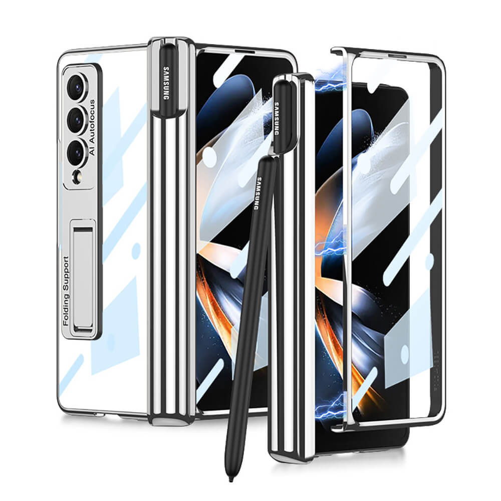 Galaxy Z Fold4 Fold3 | Magnetic Pen Holder Folding Bracket shell Privacy Film Integration Case - {{ shop_name}} Dealggo.com