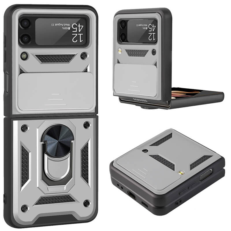 Drop Tested Cover with Magnetic Kickstand Car Mount Protective Case for Samsung Galaxy Z Flip 3 5G - {{ shop_name}} varyfun
