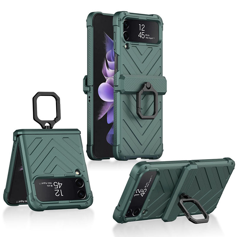 Magnetic Armor Ring Holder Case For Samsung Galaxy Z Flip3 5G - {{ shop_name}} Dealggo.com