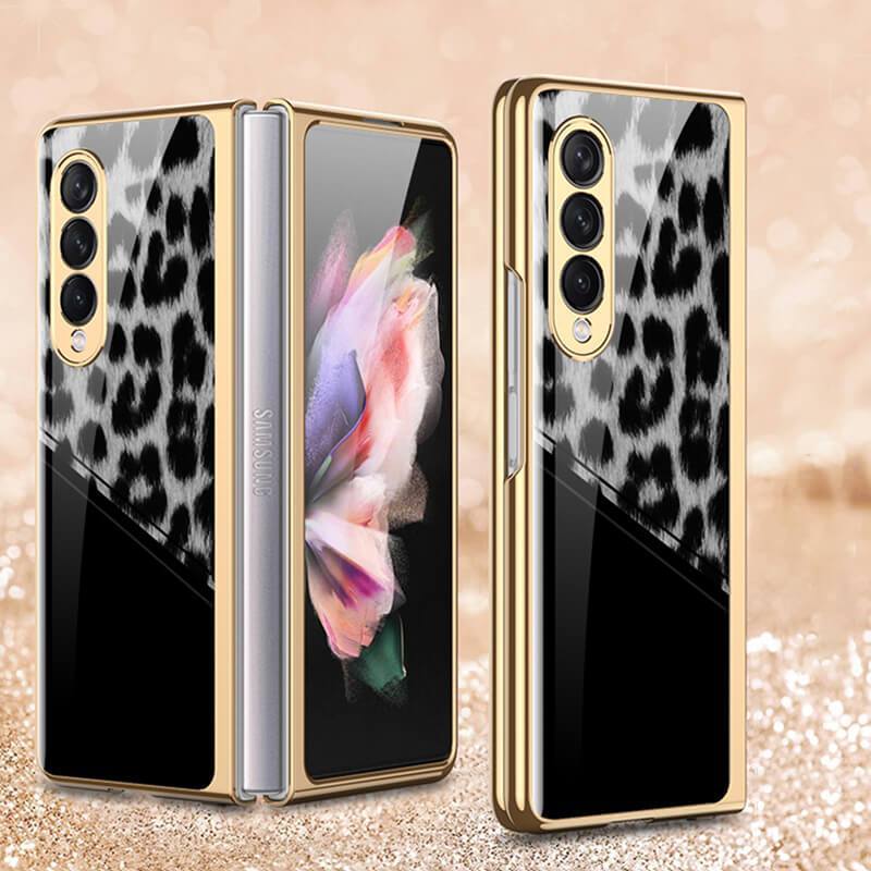 Python Leopard Print Tempered Glass Case for Samsung Galaxy Z Fold 3 5G - {{ shop_name}} varyfun