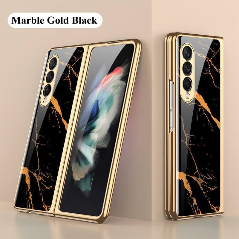 Marble Glass Case For Samsung Galaxy Z Fold 3 5G - {{ shop_name}} varyfun