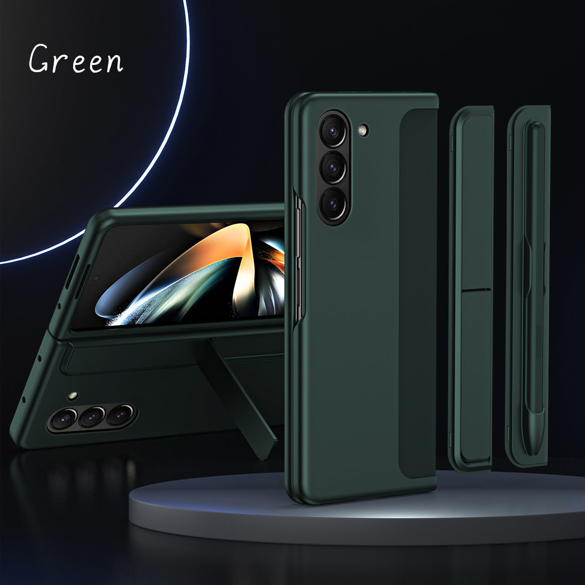 Anti-fall Protective Phone Case With Pen Tray Shell and Bracket For Samsung Galaxy Z Fold5 Fold4 Fold3
