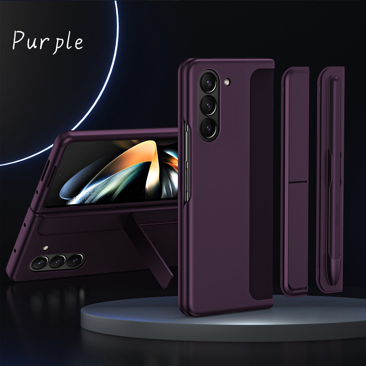 Anti-fall Protective Phone Case With Pen Tray Shell and Bracket For Samsung Galaxy Z Fold5 Fold4 Fold3
