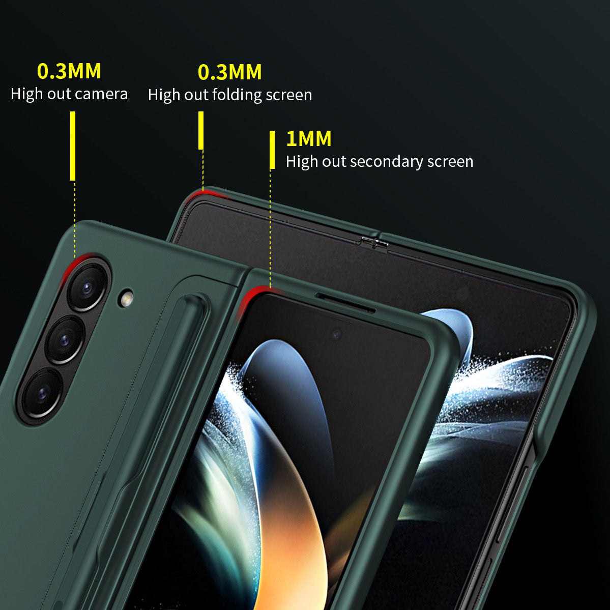 Anti-fall Protective Phone Case With Pen Tray Shell and Bracket For Samsung Galaxy Z Fold5 Fold4 Fold3