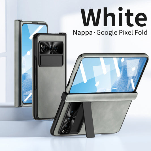 Plain leather Google Pixel Fold Case folding anti-fall hinge all-inclusive protective case - {{ shop_name}} varyfun