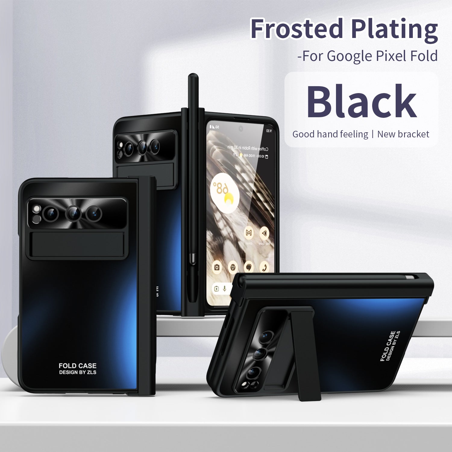 Slim Google Pixel Fold Case with Hinge Protective Screen Protector Pen Slot and Stylus - {{ shop_name}} varyfun