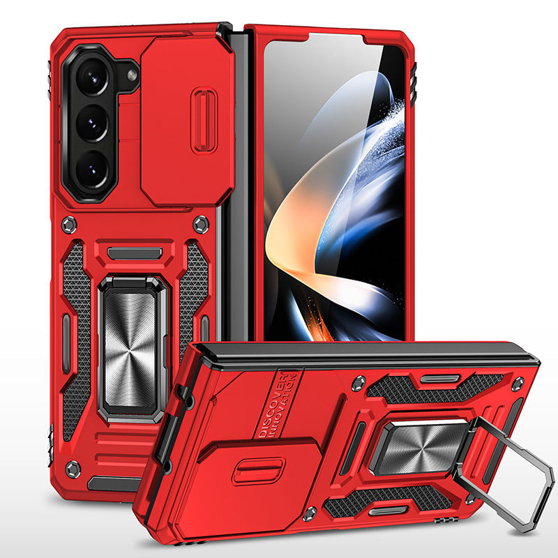 Samsung Galaxy Z Fold5 Case Armor Heavy Duty Shell Magnetic Car Holder and Lens Slide(Pre-sell) - mycasety2023 Mycasety