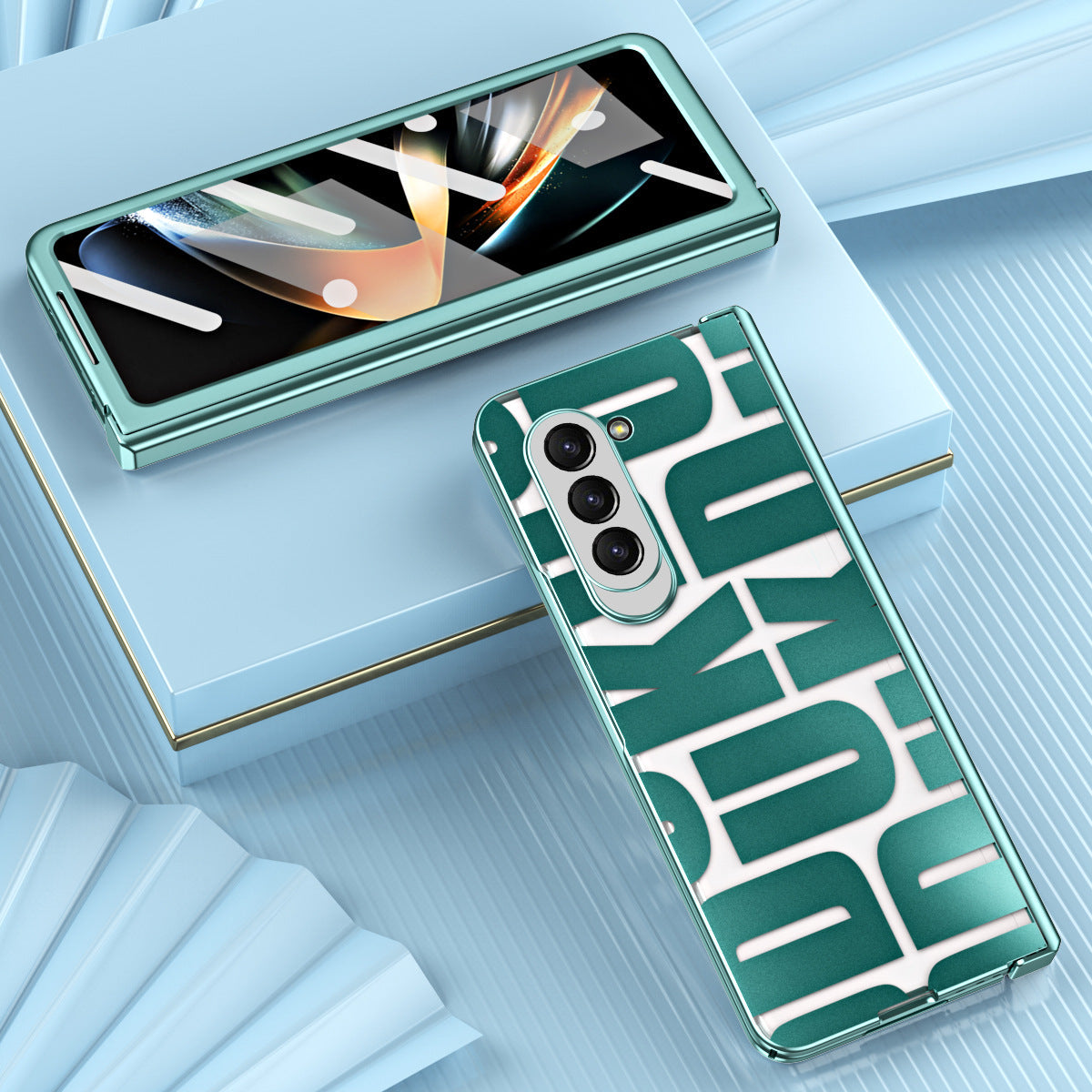 Trend Design Galaxy Z Fold5 Fold4 Fold3 Phantom Plating Case with Hinge Protector - mycasety2023 Mycasety