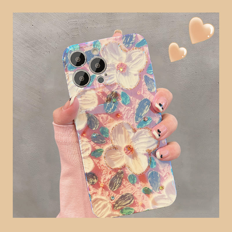 Artistic Vintage Oil Painting Flower iPhone Case - {{ shop_name}} varyfun