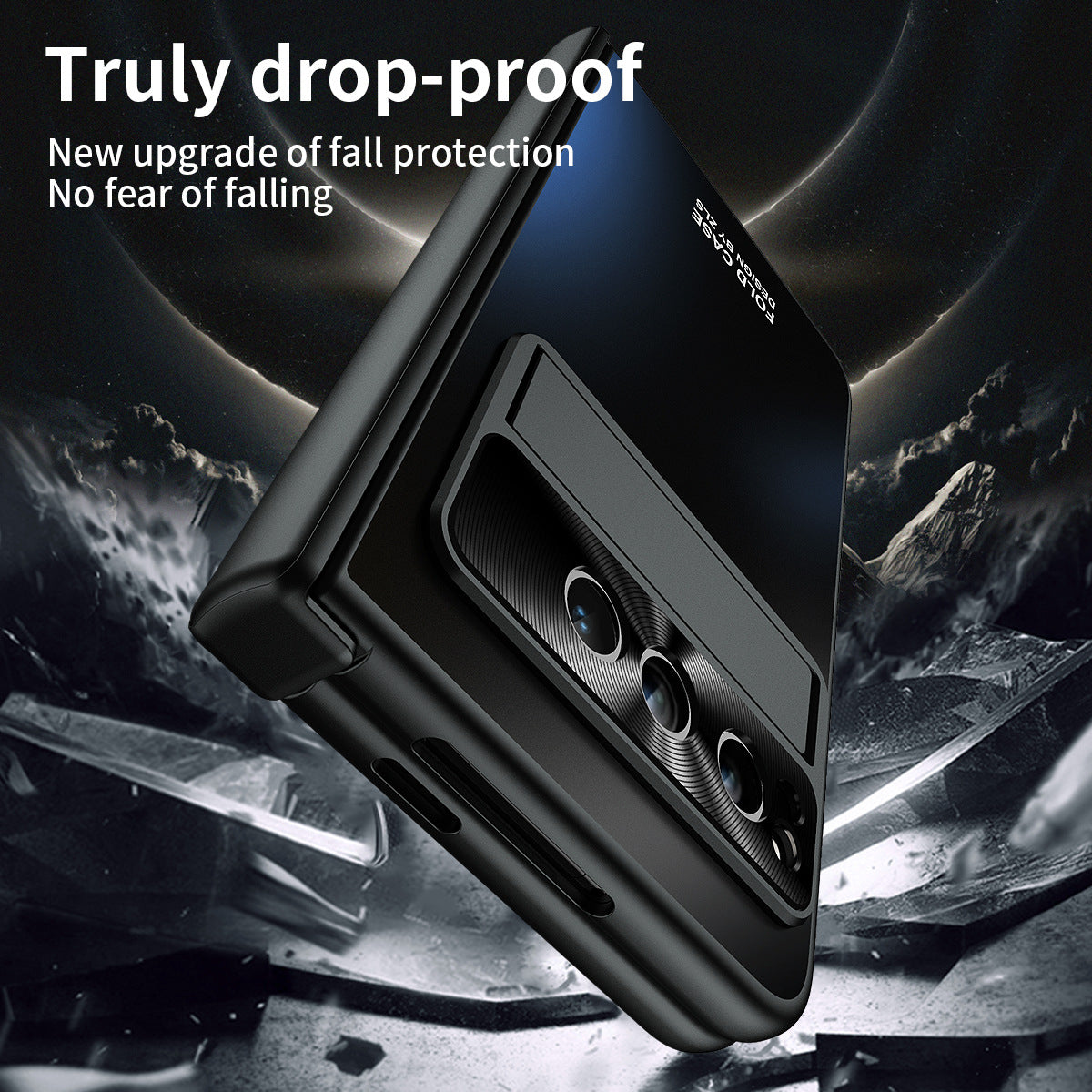 Frosted Plating Google Pixel Fold Case with Hinge Protector Screen Protector and Hidden Kickstand - mycasety2023 Mycasety