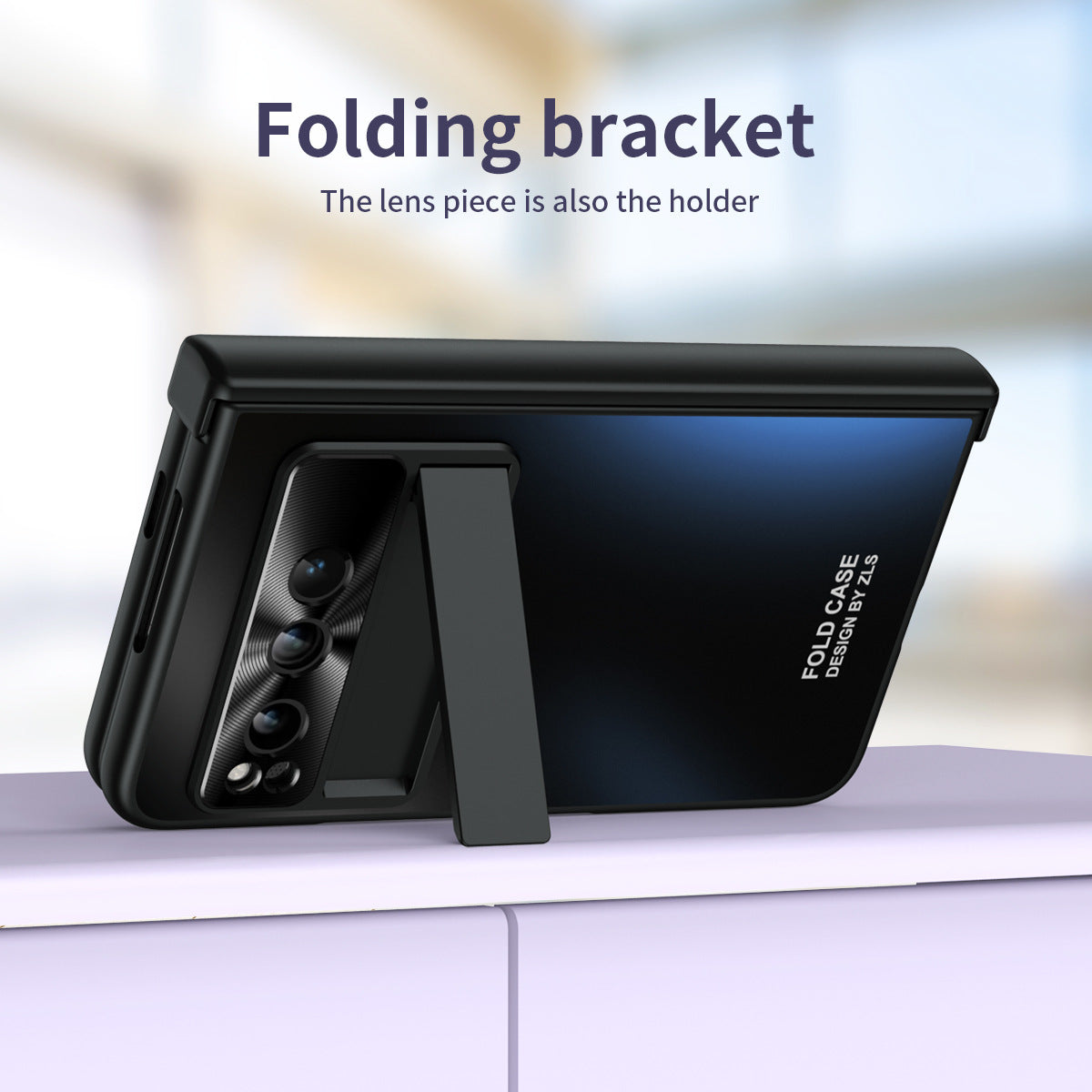 Frosted Plating Google Pixel Fold Case with Hinge Protector Screen Protector and Hidden Kickstand - mycasety2023 Mycasety