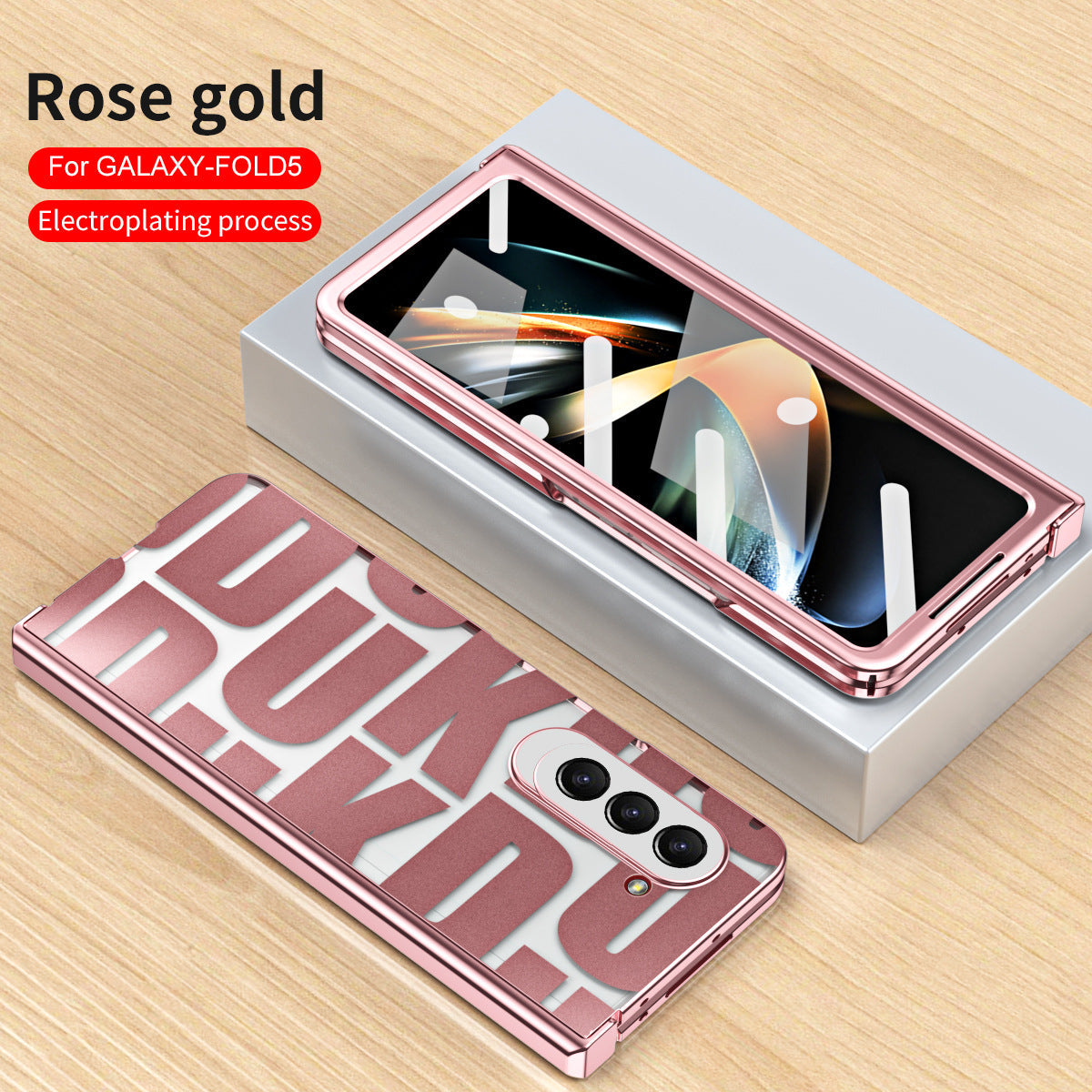 Trend Design Galaxy Z Fold5 Fold4 Fold3 Phantom Plating Case with Hinge Protector - mycasety2023 Mycasety