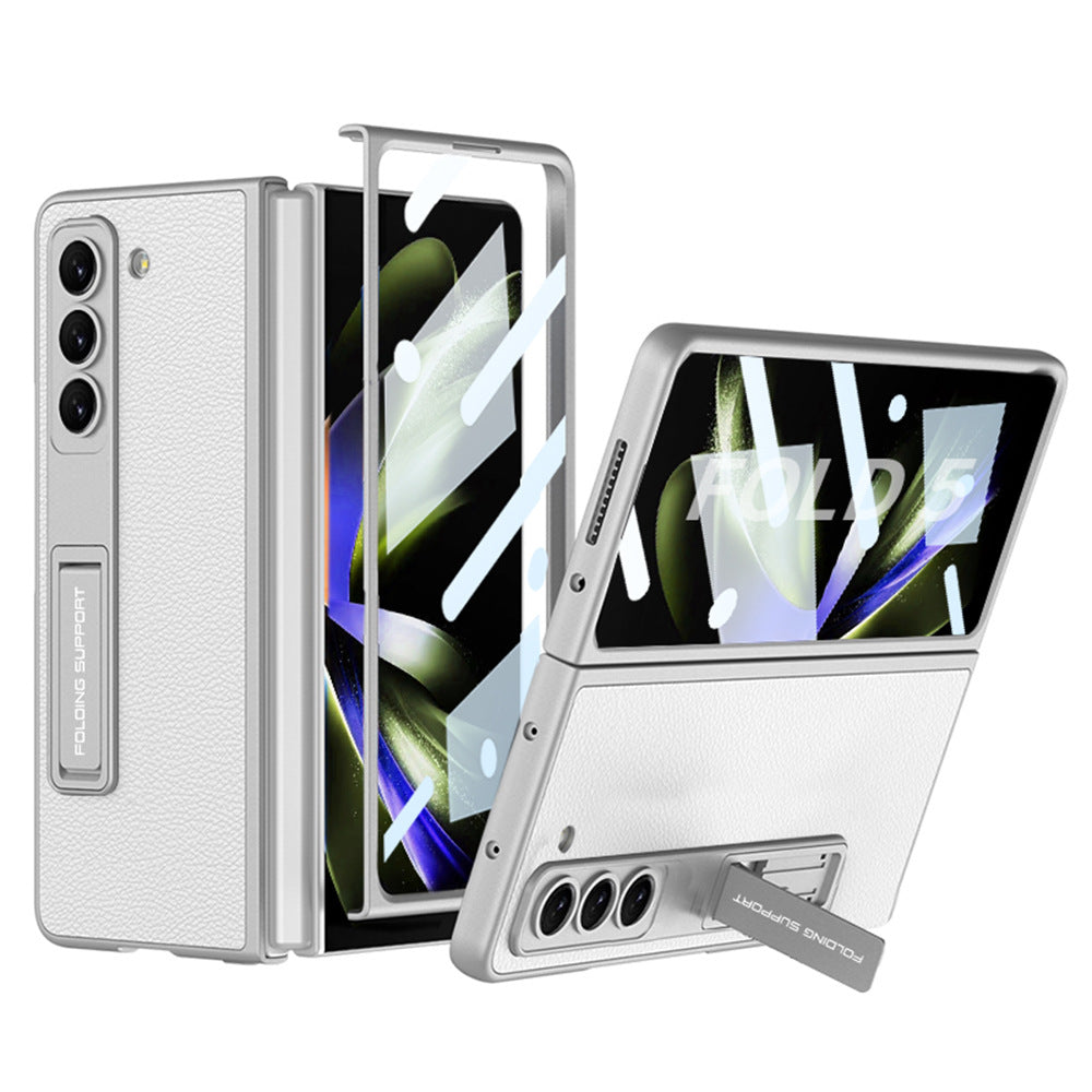 Leather Samsung Galaxy Z Fold5 Case With Film Kickstand - mycasety2023 Mycasety