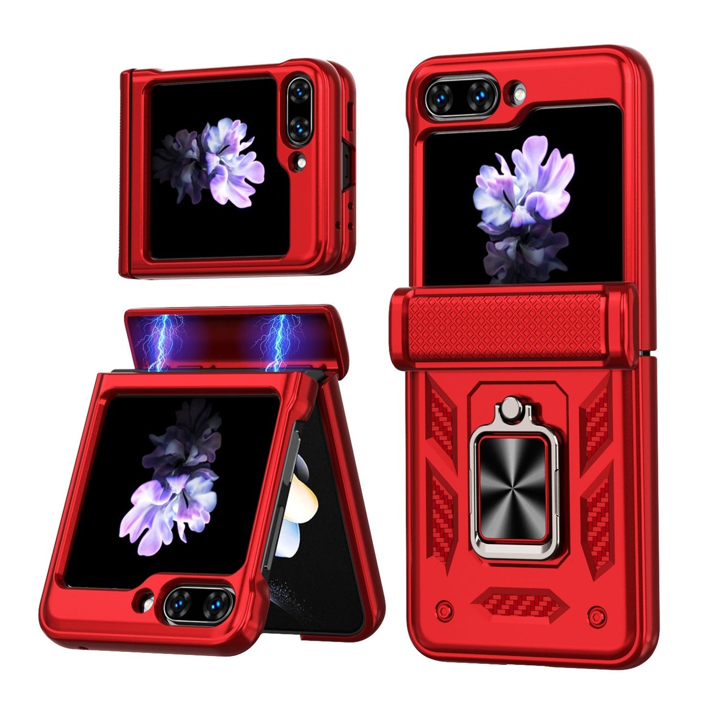 Samsung Z Flip 5 Phone Case with Tempered Glass Film Magnetic Hinge Protection - mycasety2023 Mycasety