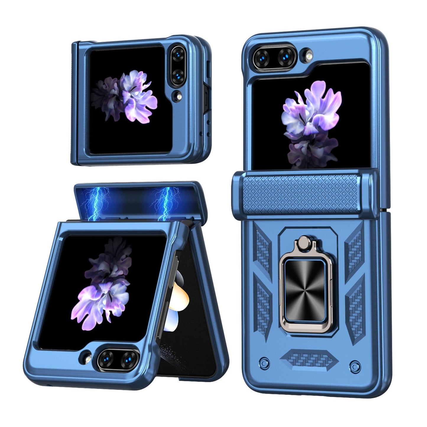 Samsung Z Flip 5 Phone Case with Tempered Glass Film Magnetic Hinge Protection - mycasety2023 Mycasety