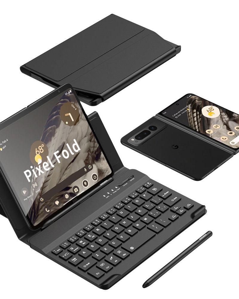 Google Pixel Fold Keyboard Holster Case WIth Pen Slot Stylus - mycasety2023 Mycasety