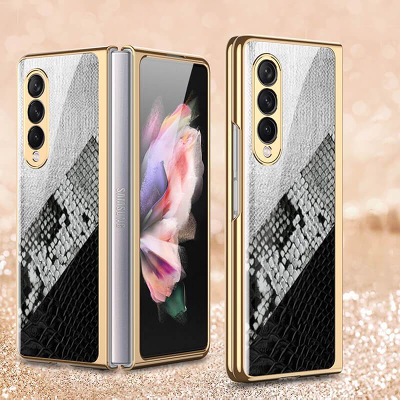Python Leopard Print Tempered Glass Case for Samsung Galaxy Z Fold 3 5G - {{ shop_name}} varyfun