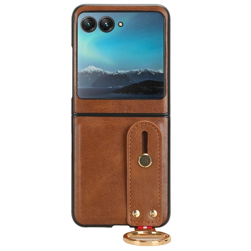 Motorola Razr 40 Ultra New Anti-Shock Business Leather Wristband Cover Case - mycasety2023 Mycasety