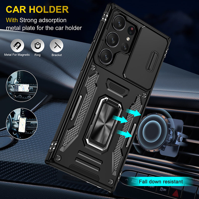 Armor Anti-fall Invisible Bracket Lens Protective Phone Case For Samsung Galaxy S23 S22 Ultra Plus