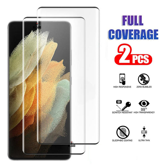 Tempered Full Curved Protective Glass For Samsung Galaxy S22 S21 Ultra Plus - {{ shop_name}} Varyfun
