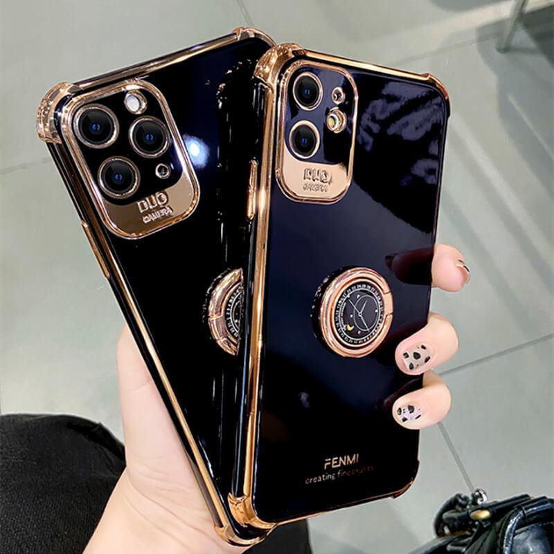 Luxury Electroplated Gold Plating Glitter Case with Ring Holder For iPhone 12Pro MAX 11 Pro XS MAX XR 7 8 Plus - {{ shop_name}} varyfun