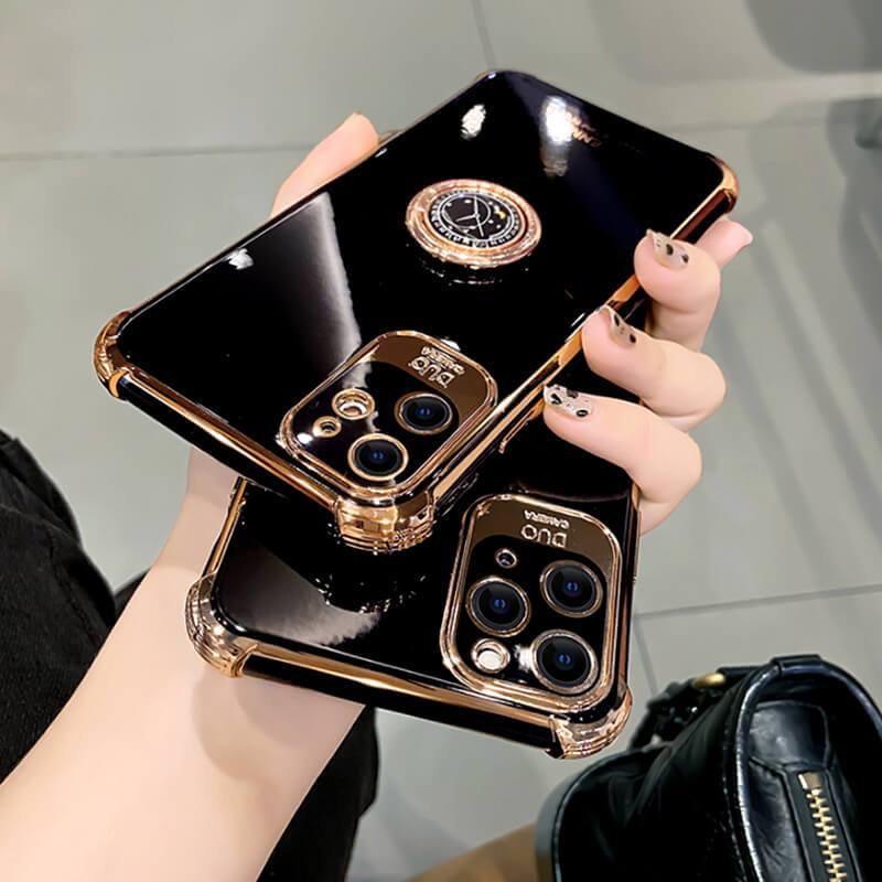 Luxury Electroplated Gold Plating Glitter Case with Ring Holder For iPhone 12Pro MAX 11 Pro XS MAX XR 7 8 Plus - {{ shop_name}} varyfun