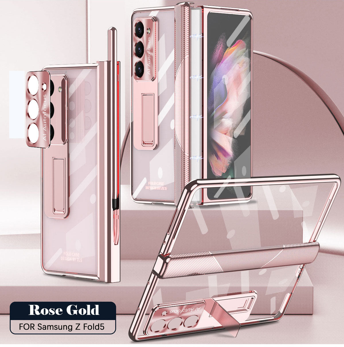 Magnetic Hinge Plating Case For Galaxy Z Fold5 Fold4 with Double Hinge Protector - mycasety2023 Mycasety