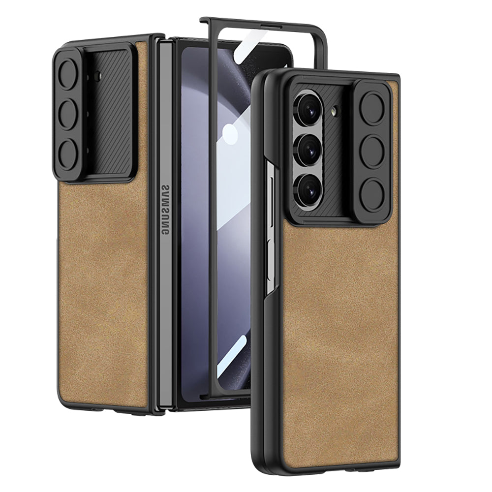 Ultra-thin Samsung Galaxy Z Fold5 Full Inclusive Leather Case with Film & Sliding Window Shell - mycasety2023 Mycasety