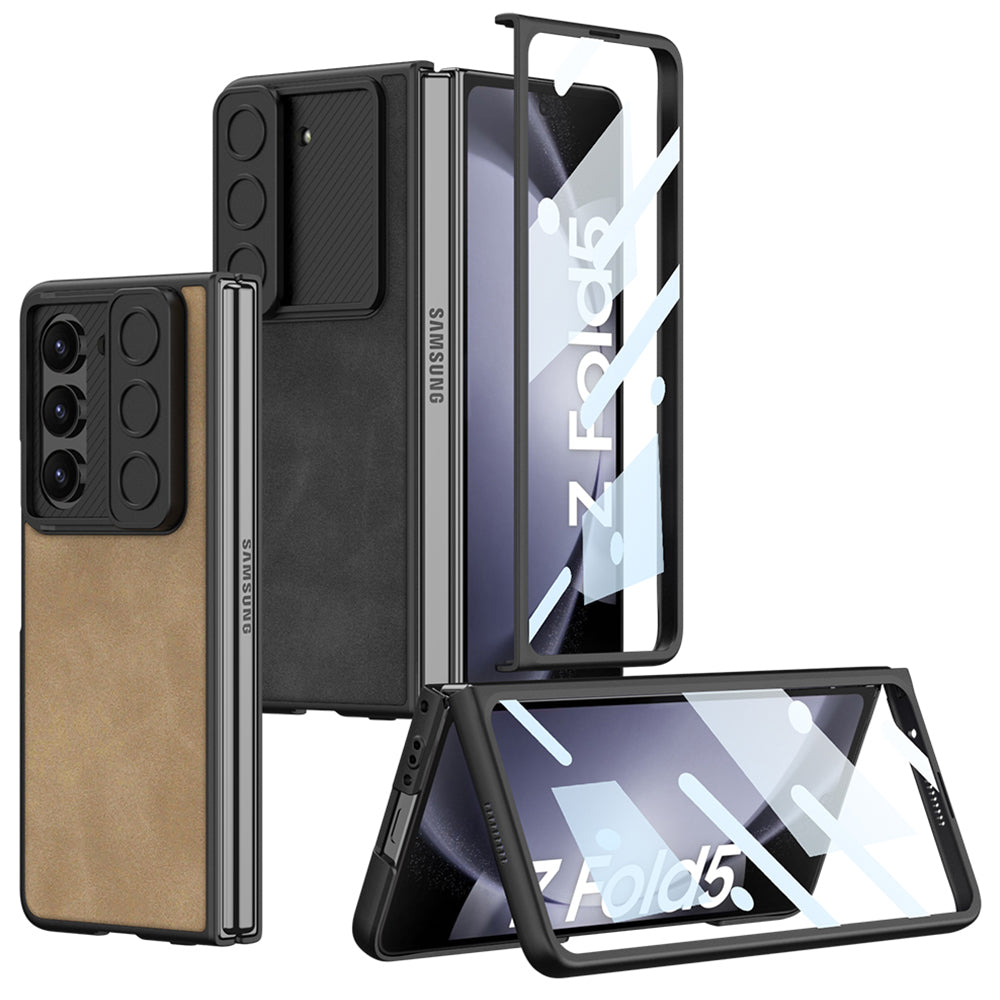Ultra-thin Samsung Galaxy Z Fold5 Full Inclusive Leather Case with Film & Sliding Window Shell - mycasety2023 Mycasety