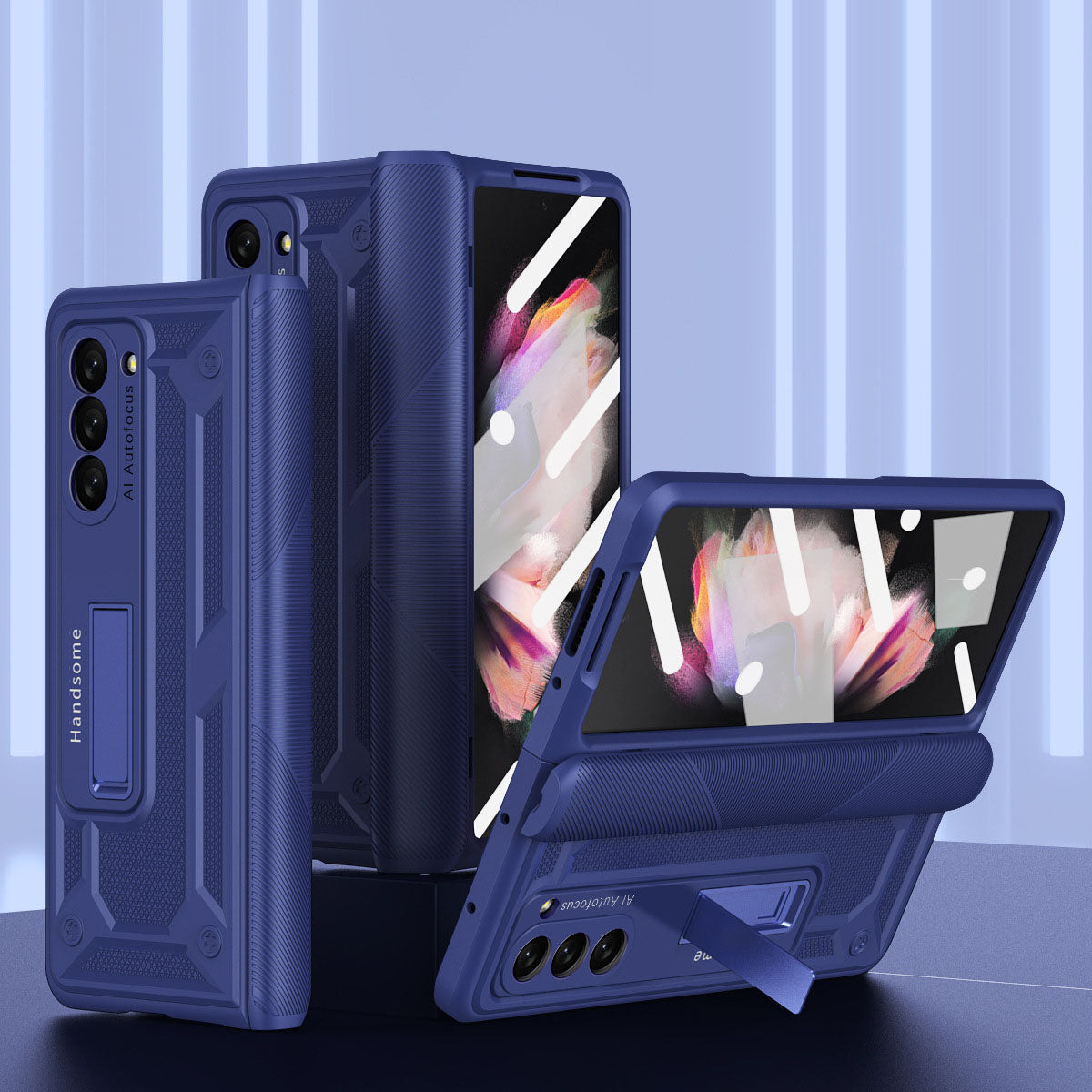 360 All Inclusive Samasung Galaxy Z Fold5 Fold4 Fold3 Case With Hinge Lid & Kick-stand - mycasety2023 Mycasety